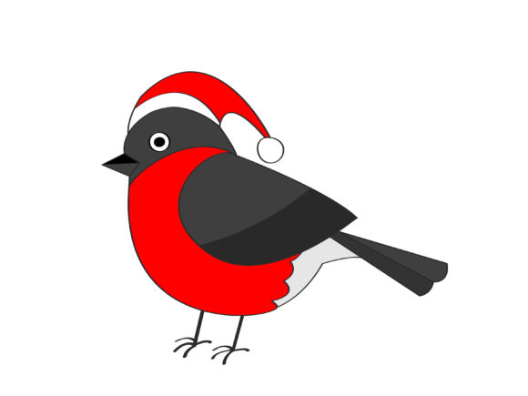 Bullfinch Winter Red Feather Santa Hat