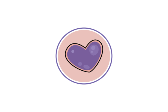 Christmas Icon Love Heart Purple