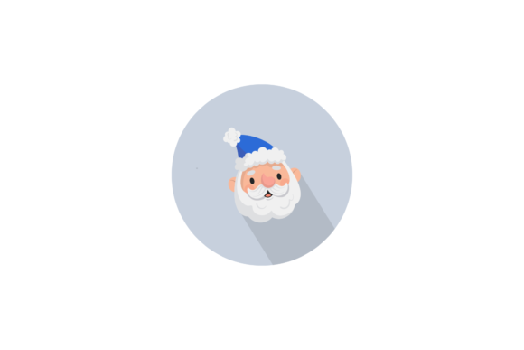 Christmas Icon Santa Blue Hat
