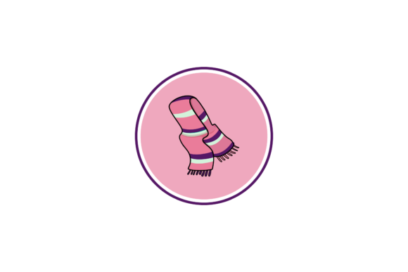 Christmas Icon Scarf Pink Purple
