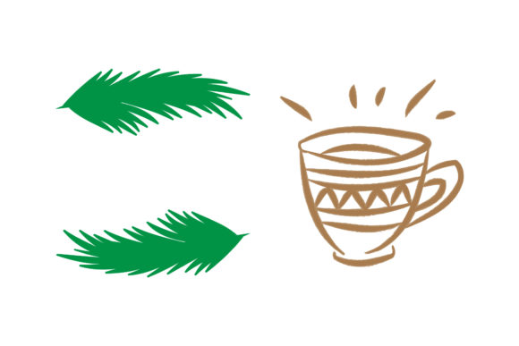 Coffee and Leaf Christmas Set