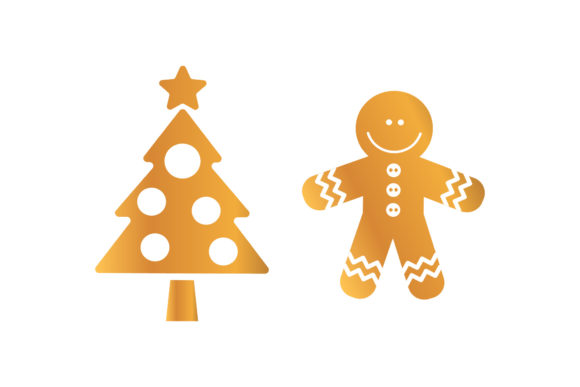 Cookies Tree Icons Christmas Set