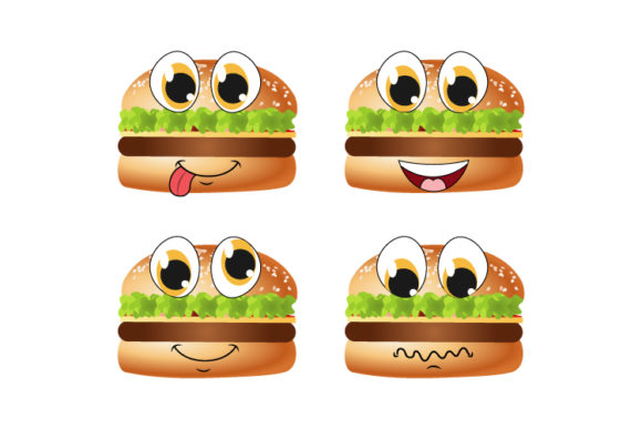 Cute Hamburger Cartoon