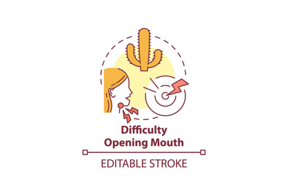 Difficulty Opening Mouth Concept Icon