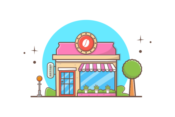 Flat Design Coffee Shop Stock Vector