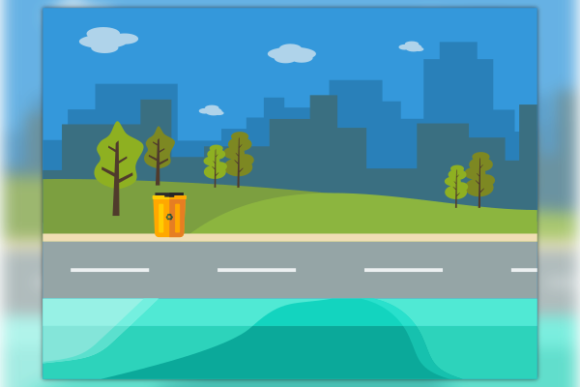 Flat Style Clean City Illustration