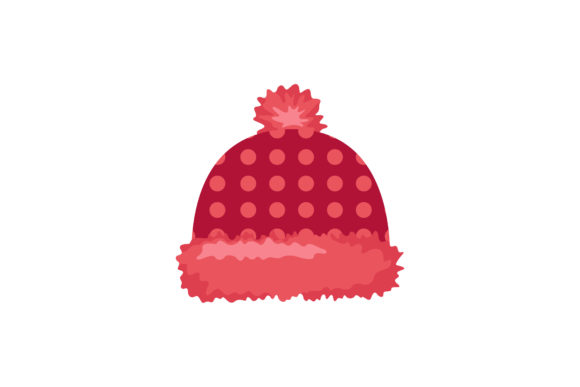 Pretty Red Knitted Hat Illustration