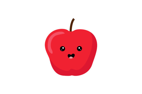 Pretty Sweet Red an Apple Illustration