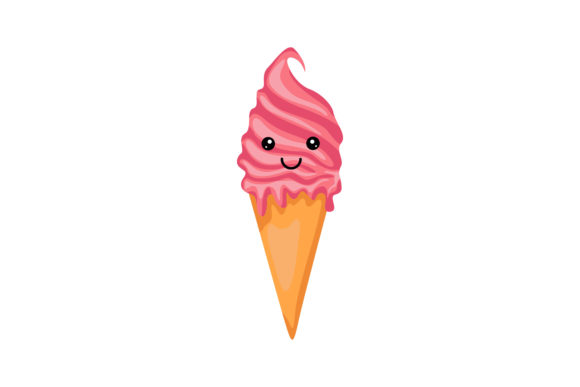 Strawberry Cute Ice Cream Kawaii