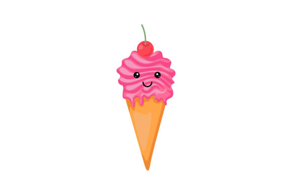 Strawberry Ice Cream and Cherry Kawaii