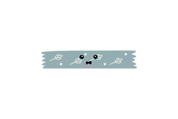 Sweet Blue Tape Kawaii Illustration